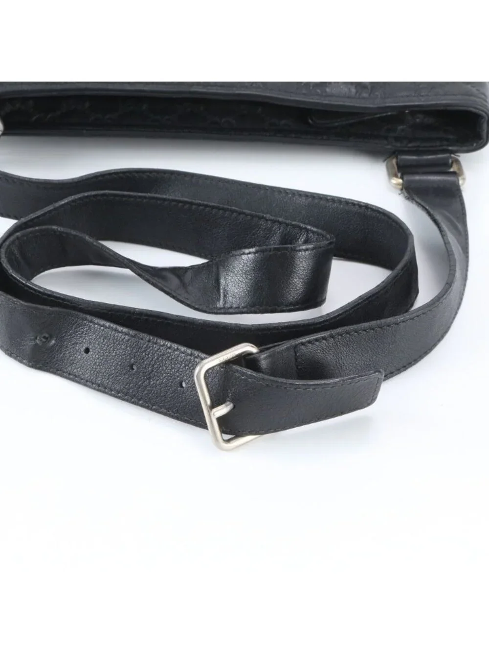 Gucci Guccissima Leather Shoulder Bag Crossbody Messenger Black